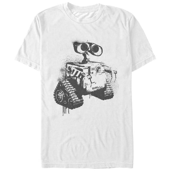 Men's Wall-E Spray Paint Art  Graphic Tee White Medium
