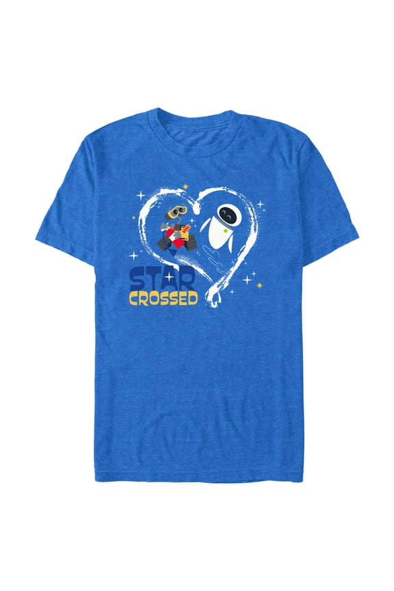 Men's Wall-E Star Crossed Couple Graphic Tee Royal Blue Heather X Large