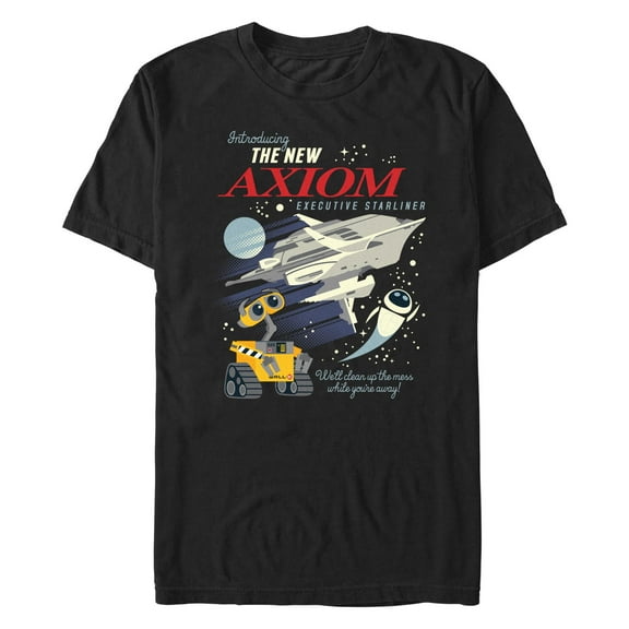 Men's Wall-E The New Axiom Poster  Graphic T-Shirt