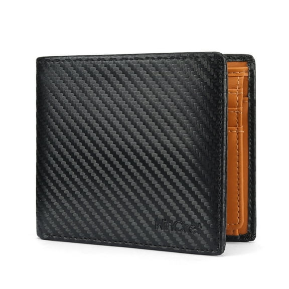 Men's Wallet,  Anti-theft Card Swiping Rfid Genuine Leather Wallet  with Multi Slot Change Card Holder 4.45 * 3.78in