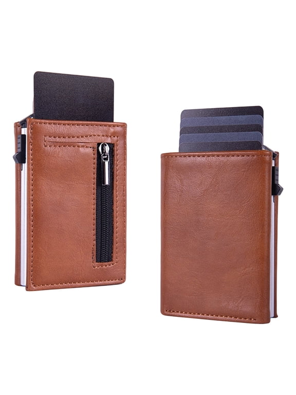 Men's Wallet, Automatic Card Pulling Wallet RFID Blocking Minimalist Bifold with Money Clip & Card Ejector | Holds 8 Cards, Cash | Front Pocket Leather Wallet, Secure Credit Card Holder for Travel