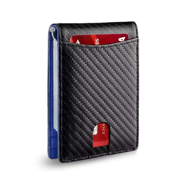 SYMMEXA Men's Wallet RFID Dollar Clip Multi-Slot Anti-Theft Wallet Microfiber Card Holder