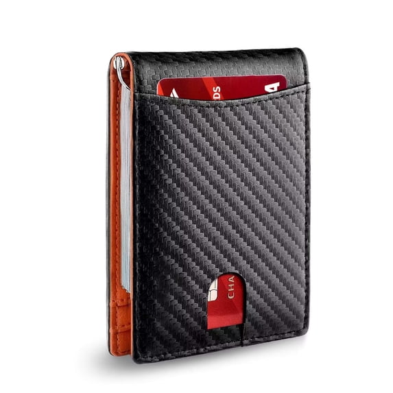 SYMMEXA Men's Wallet RFID Dollar Clip Multi-Slot Anti-Theft Wallet Microfiber Card Holder
