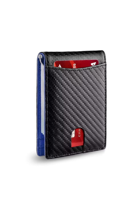 Men's Wallet RFID Dollar Clip Multi-Slot Anti-Theft Wallet Microfiber Card Holder