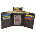 thumbnail image 1 of Men's Wallet RFID Genuine Leather Trifold with ID Window and Removable Card Slots, 1 of 19