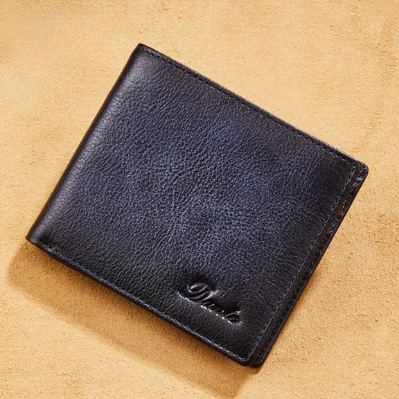Men's Wallet, Top Layer Cowhide, Anti-theft Card Swiping Rfid Genuine Leather Wallet/4.3 * 3.9in