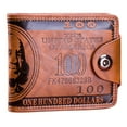 thumbnail image 1 of Men's Wallet US Dollar Bill Bifold Wallet with Magnetic Buckle for Men, 1 of 10