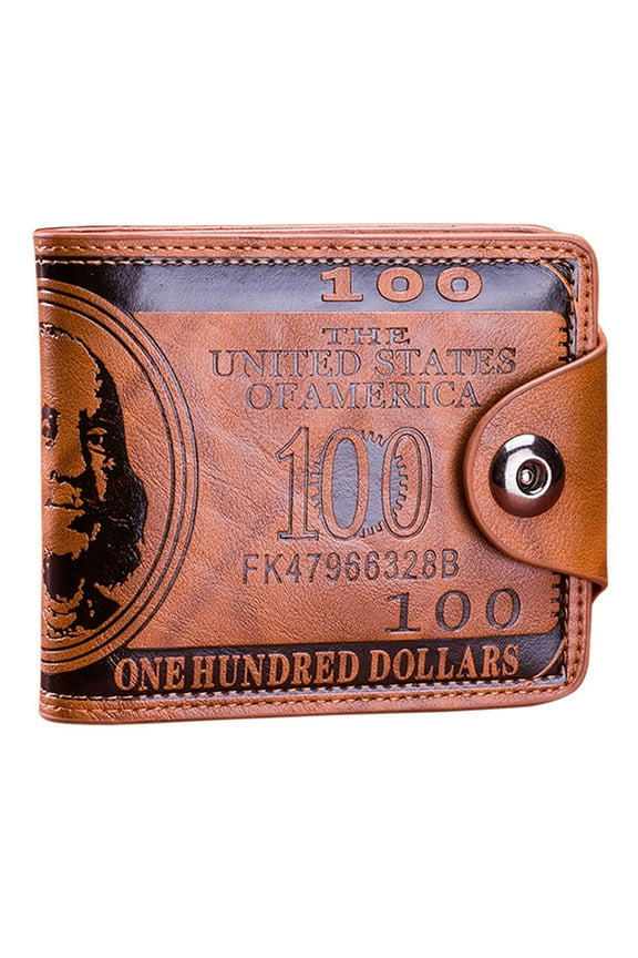 Men's Wallet US Dollar Bill Bifold Wallet with Magnetic Buckle for Men