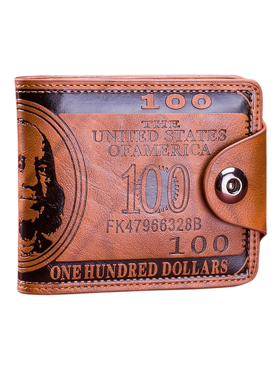 Men's Wallet US Dollar Bill Bifold Wallet with Magnetic Buckle for Men