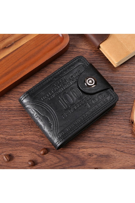 Men's Wallet With USD Pattern, Super Light PU Bag, Multifunctional Retro Multi Card Holder Money Bag Men's Leather Wallet