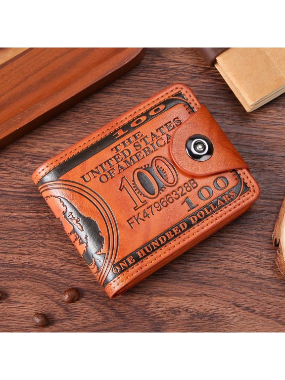 Men's Wallets with 100 US Dollar Pattern Card Holder Purse