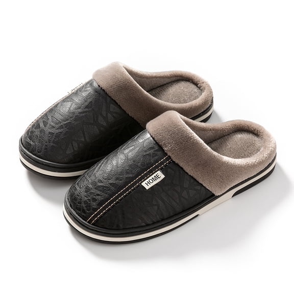 Men's Warm Cozy Slides,Comfortable Fuzzy Soft Slippers,Plush Non-slip Home Shoes