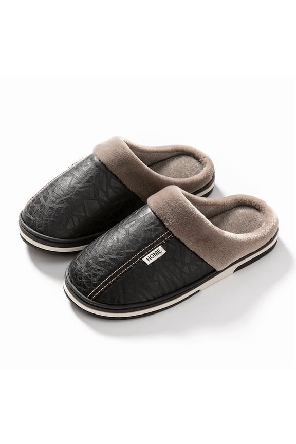 Men's Warm Cozy Slides,Comfortable Fuzzy Soft Slippers,Plush Non-slip Home Shoes