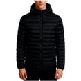 thumbnail image 1 of Men's Warm Down Jacket Lightweight Hooded Winter Coats Puffer Jackets with Inner Pockets Dark Blue S, 1 of 9