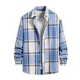 thumbnail image 1 of Men's Warm Flannel Plaid Button Down Shirt Jacket Casual Long Sleeve Regular Fit Shirt with Two Pockets, 1 of 9