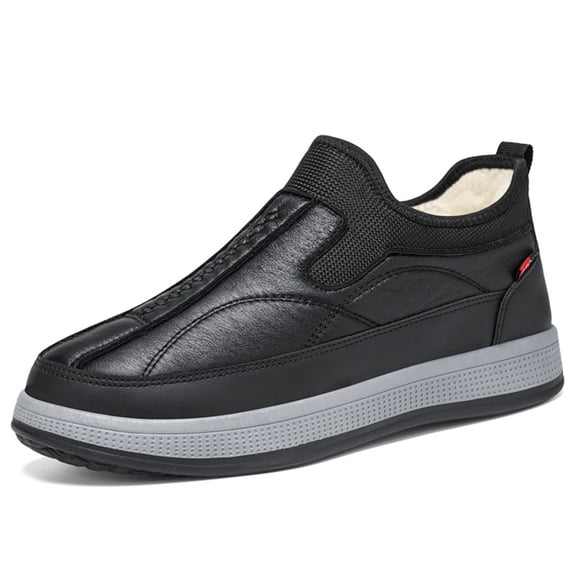 Men’s Warm Fleece-Lined Winter Snow Boots, Thickened Insulated Cold-Weather Shoes with Non-Slip Thick Sole, Comfortable Outdoor Warm Boots for Daily Wear & Winter Protection