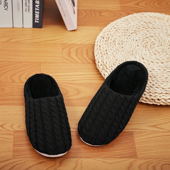 Men's Warm Fuzzy Plush Indoor Outdoor House Slippers For Cooking in Kitchen Playing With Kids in Home , Walk Dog Step Outside