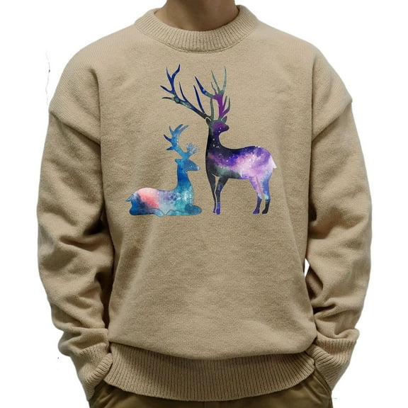 Men's Warm Knitted Pullover Sweater Coat Casual Christmas Print Autumn Winter Fashion Outerwear