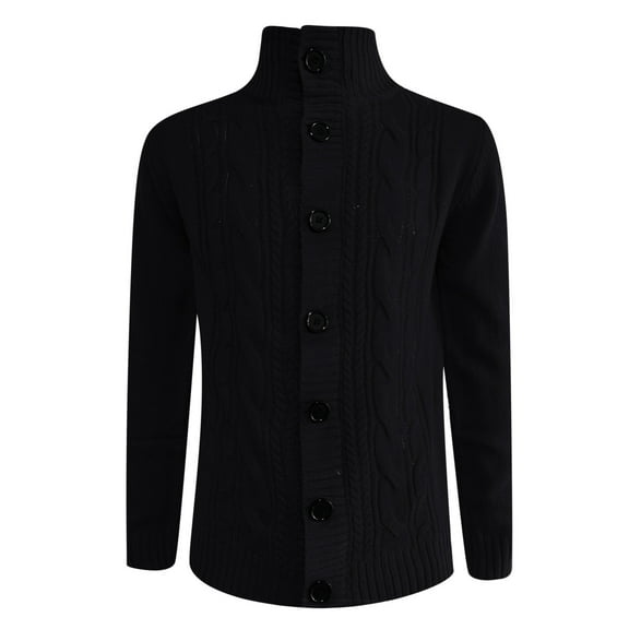 Men's Warm Knitted Sweater Coat Autumn Winter Solid Cardigan Cozy Outerwear Casual Jacket