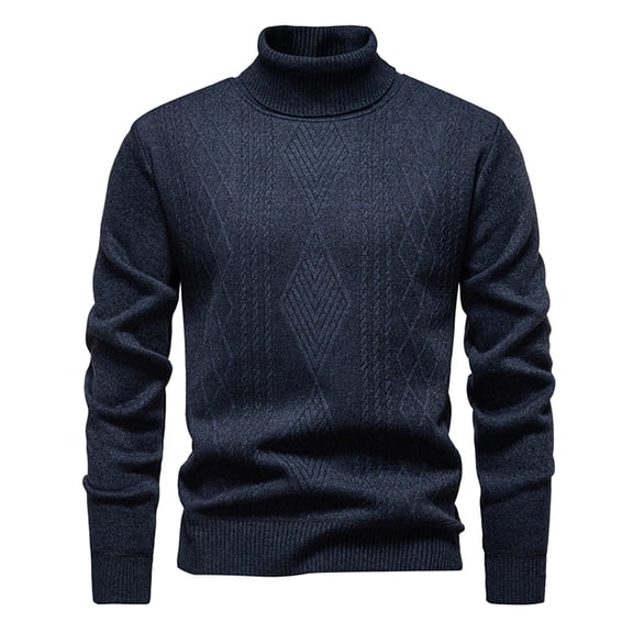 Men's Warm Lined High Neck Sweater Coat Soft Knit Pullover Casual Winter Thermal Underwear Top For Cold Weather Men Casual Dress Sweater Long Sleeve Hoodie Mens Long Hooded Sweatshirt