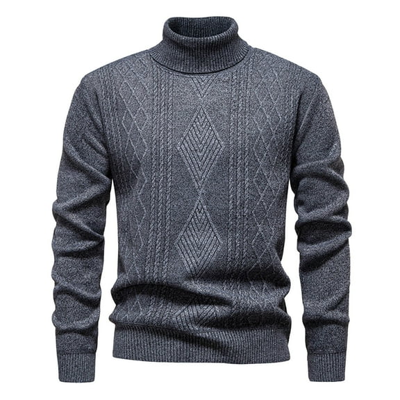 Men's Warm Lined High Neck Sweater Coat Soft Knit Pullover Casual Winter Thermal Underwear Top For Cold Weather Men Casual Dress Sweater Long Sleeve Hoodie Mens Long Hooded Sweatshirt