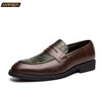 thumbnail image 1 of Men's Warm Penny Loafers Slip-On Dress Shoes Comfortable Non-Slip Business Casual Walking Shoes for Office and Daily Wear, 1 of 8