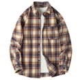 thumbnail image 1 of Men's Warm Plaid Jacket Long Sleeve Shirt with Pockets Button-Up Fashion Coat Outwear, 1 of 4