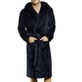 thumbnail image 1 of Men's Warm Super Soft Flannel Coral Fleece Long Bath Robe Nightwear, 1 of 6
