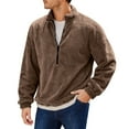 thumbnail image 1 of Men's Warm Winter Coats Long Sleeve Half Zip Up Fuzzy Sherpa Fleece Jackets Outerwear Fall Fashion Clothes, 1 of 6