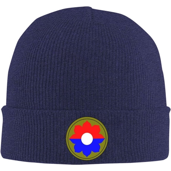 Men's Warm Winter Hats 9th Infantry Division Acrylic Knit Cuff Beanie Cap