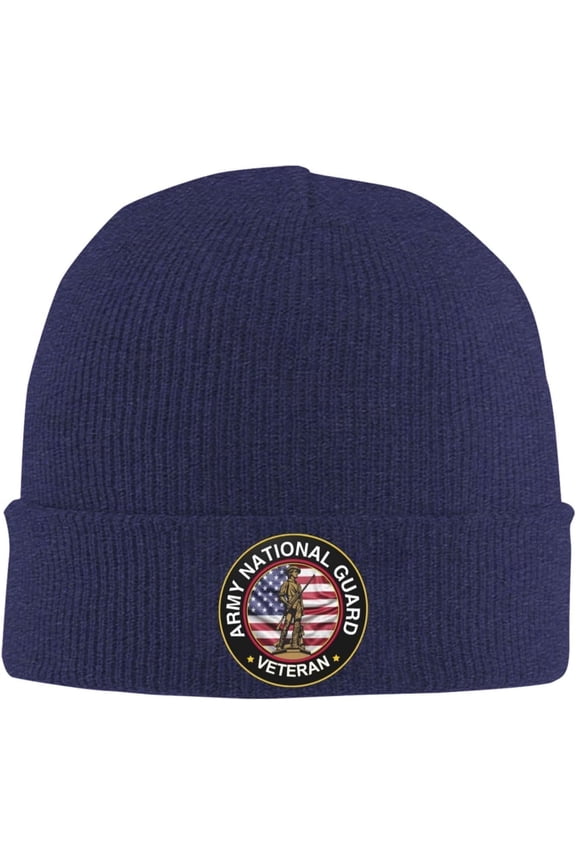 Men's Warm Winter Hats United States Army National Guard Veteran Acrylic Knit Cuff Beanie Cap