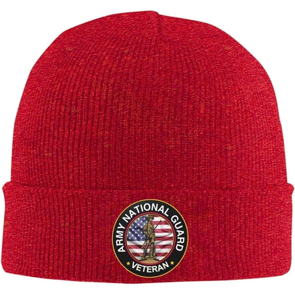 Men's Warm Winter Hats United States Army National Guard Veteran Acrylic Knit Cuff Beanie Cap