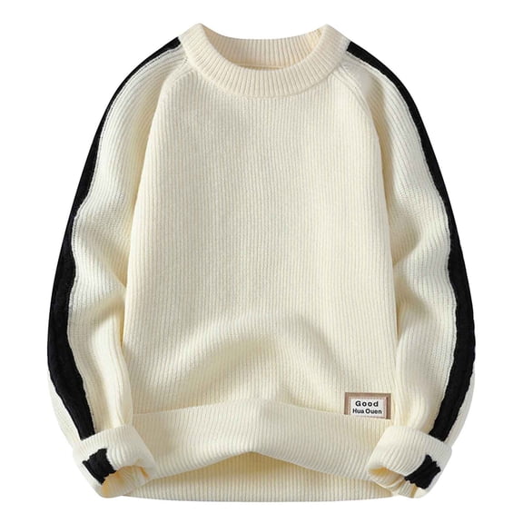 Men's Warm Winter Sweater Coat Casual Knit Pullover Soft Comfortable Crew Neck Long Sleeve Stylish Outwear