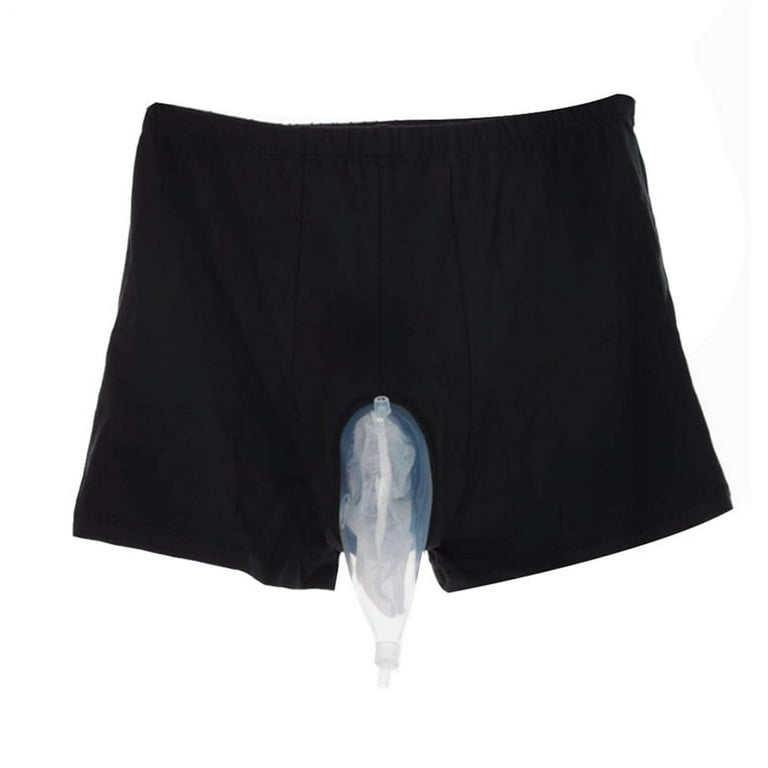 Men's Washable Incontinence Underwear Diaper Pants Urinary Incontinence  Wearing Underwear Leg Tied Urine Bag(Medium)