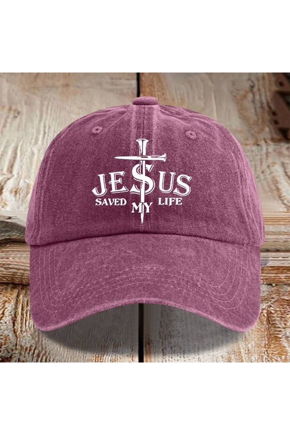 Men's Washed Cotton Jesus Cross Baseball Cap Religious Quote Hat Unisex Adjustable Dad Hat Vintage Washed Sun Cap for Casual Outings and Everyday Wear,