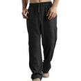 thumbnail image 1 of Men's Washed Cotton Linen Casual Pants - Breathable, Pocket Design, All-Season Sports, 1 of 2