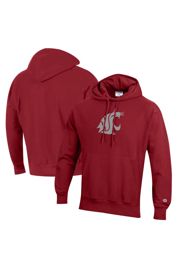 Men's Washington State Cougars Crimson Washington State Cougars Reverse Weave Pullover Hoodie