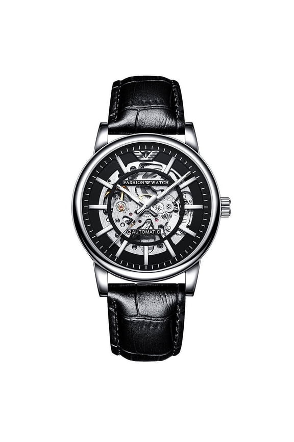 Men's Watch Black Warrior Fully Automatic Mechanical Watch Waterproof Luminous Watch Men's Wristwatch Fashion Trendy Business Watch
