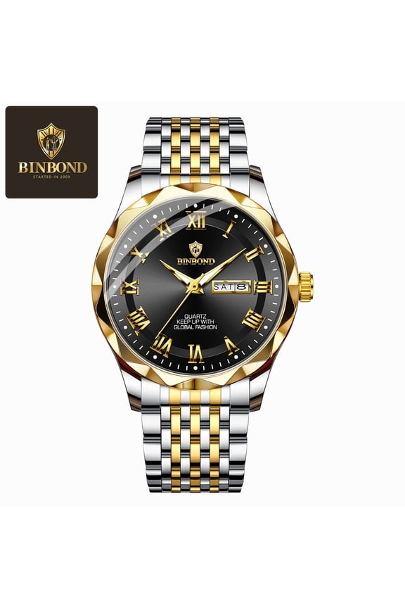 Men's Watch Business Fashion Dual Calendar Quartz Watch Waterproof Men's Watch Wristwatch Men's Watch Life Waterproof Dual Calendar Watch