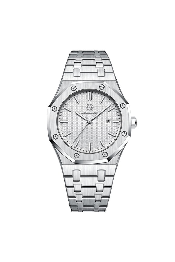 Men's Watch Calendar Men's Wristwatch Waterproof Sports Steel Band Quartz Watch Royal Oak Octagonal Watch Business Fashion Trend Wristwatch Men's Model