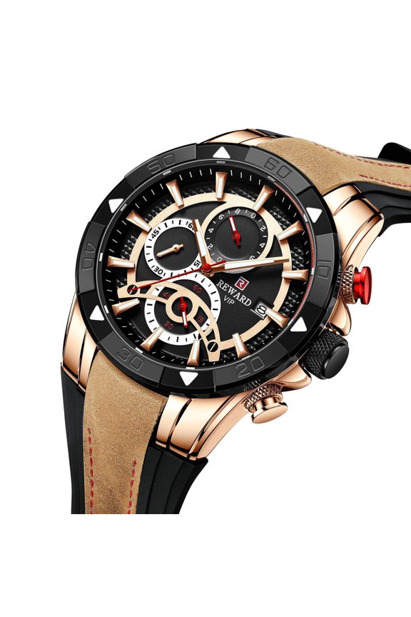 Men's Watch Calendar Watch Tape Quartz Watch Six-pin Watch Business Men's Watch