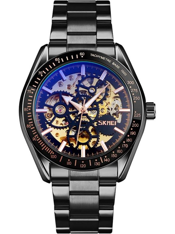 Men’s Watch Luxury Mechanical Stainless Steel Skeleton Waterproof Automatic Self Winding Luminous Wrist Watch