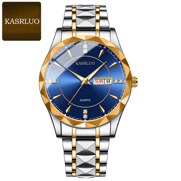 Men's Watch Men's Waterproof Alloy Calendar Quartz Watch Large Dial Luminous Fashion Business Men's Watch