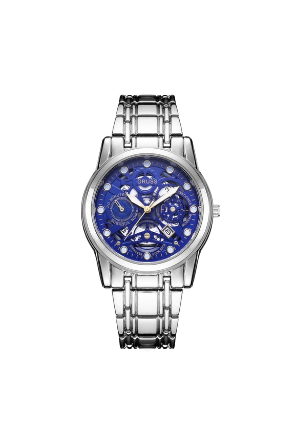 Men's Watch Quartz Watch Automatic Movement Skeleton Watch Dominant Single Calendar Luminous Waterproof Watch Men's Wristwatch Fashion Business