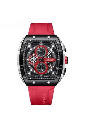 Men's Watch Sports Watch Quartz Watch Chronograph Watch Waterproof Wristwatch Silicone Strap Watch Large Face Watch Racing Style Analog Watch Casual Outdoor Watch Business Watch Gift for Men