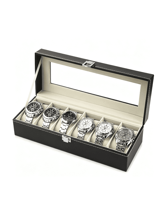 6 Watch Case Watch Box Watch Storage Display Organizer Stand for Men