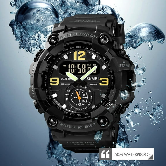 Men's Watch Waterproof Digital Sport Watch Military Digital Watches for men Alarm Back Light Classic Large face Watch