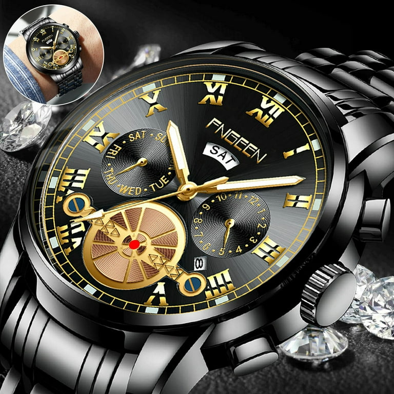 Luminous Men Watch Relojes De Hombre Business Stainless Steel Quartz retailer Waterproof