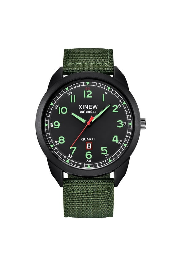 Men's Watch with Velcro Strap Men's Watches Cyan Men's Watches Waterproof Men's Nylon Waterproof Date Quartz Watch Analog Quartz Wrist Watches