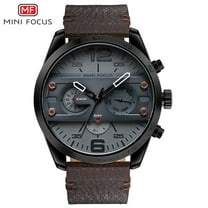 Men's Watches Leather Strap Quartz Wristwatches Waterproof Chronograph Watch MF0068G